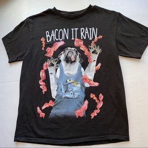 Bacon it Rain Pug Cat skateboard T-shirt‎